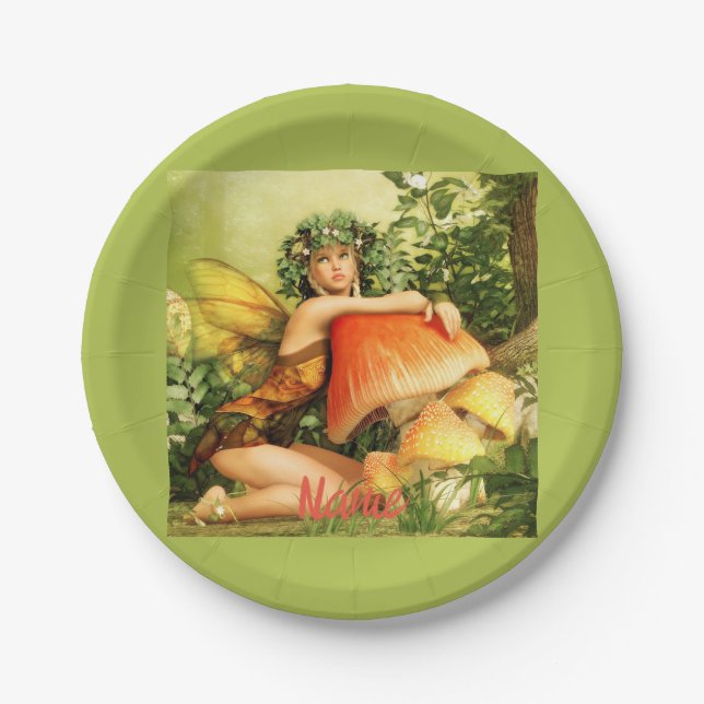 Mushroom fairy Thunder_Cove Paper Plate (Front)