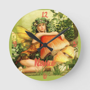 Mushroom fairy Thunder_Cove Round Clock