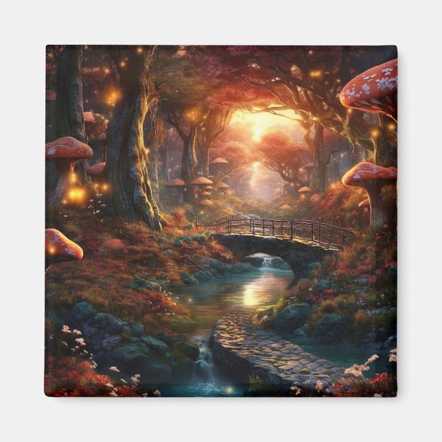 Mushroom Fairytale Forest Magnet (Front)