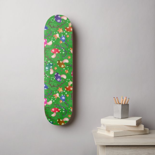 Mushroom Fairytale rainbow Skateboard (Wall Art)