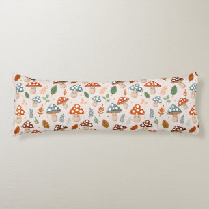 Mushroom, Fall foliage, Nature Patten  Body Cushion