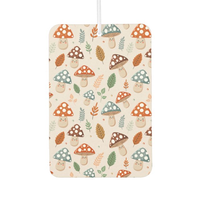 Mushroom, Fall foliage, Nature Patten  Car Air Freshener (Front)