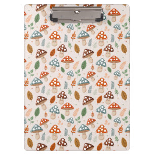 Mushroom, Fall foliage, Nature Patten Clipboard