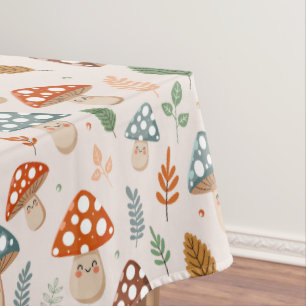 Mushroom, Fall foliage, Nature Patten  Tablecloth