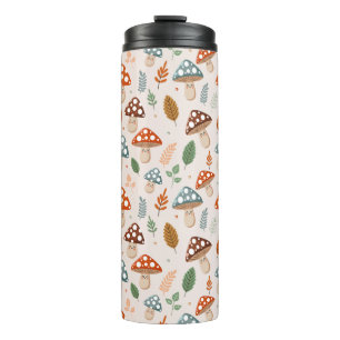 Mushroom, Fall foliage, Nature Patten  Thermal Tumbler