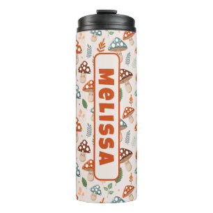 Mushroom, Fall foliage, Nature Patten  Thermal Tumbler