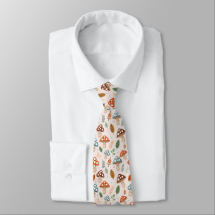 Mushroom, Fall foliage, Nature Patten  Tie