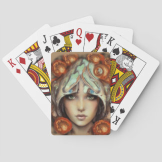 mushroom fantacy lady artist playing card