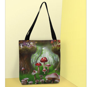 Mushroom fantasy forest fungi tote bag