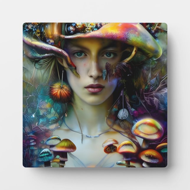 Mushroom Fantasy Woman Plaque (Front)