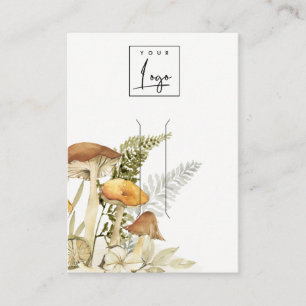 Mushroom Fern Foliage Logo Hair Clip Display Business Card
