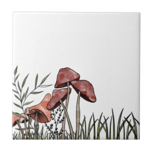 Mushroom Field  Ceramic Tile