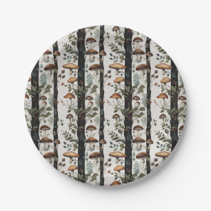 Mushroom Fields Paper Plate