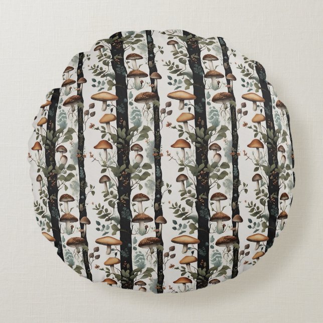 Mushroom Fields Round Cushion (Front)