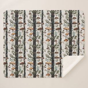 Mushroom Fields Sherpa Blanket