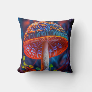 Mushroom Forest Calm Tranquil Nature Peaceful Zen Cushion