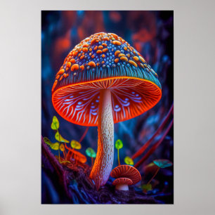 Mushroom Forest Calm Tranquil Nature Peaceful Zen Poster