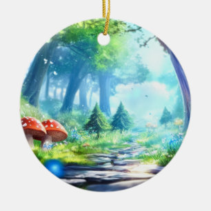 Mushroom Forest Ceramic Ornament