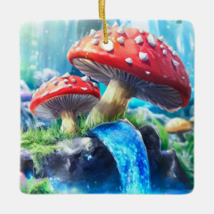 Mushroom Forest Ceramic Ornament