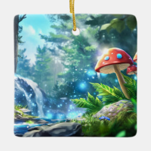 Mushroom Forest Ceramic Ornament