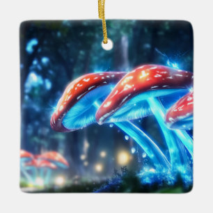 Mushroom Forest Ceramic Ornament