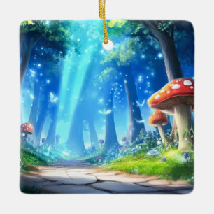 Mushroom Forest Ceramic Ornament