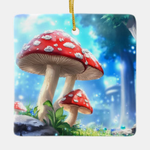 Mushroom Forest Ceramic Ornament