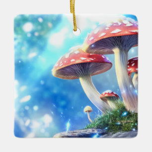 Mushroom Forest Ceramic Ornament