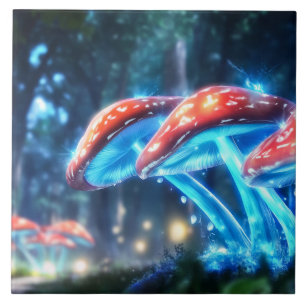 Mushroom Forest Ceramic Tile