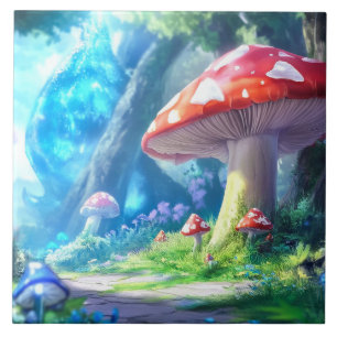 Mushroom Forest Ceramic Tile