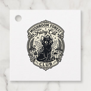 Mushroom Forest Fairy Cat Funny Cat Graphic - Mush Favour Tags