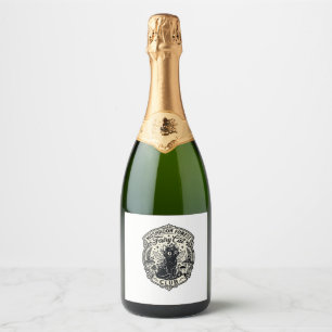 Mushroom Forest Fairy Cat Funny Cat Graphic - Mush Sparkling Wine Label