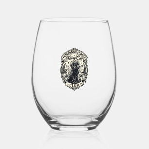 Mushroom Forest Fairy Cat Funny Cat Graphic - Mush Stemless Wine Glass