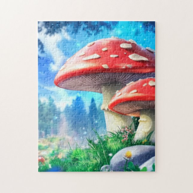 Mushroom Forest Fantasy Art Jigsaw Puzzle (Vertical)