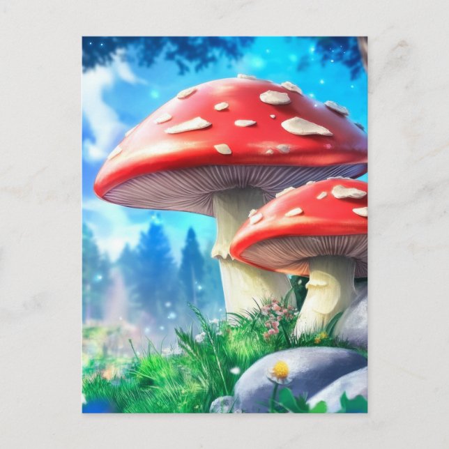 Mushroom Forest Fantasy Art Postcard (Front)