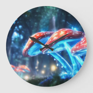 Mushroom Forest Large Clock