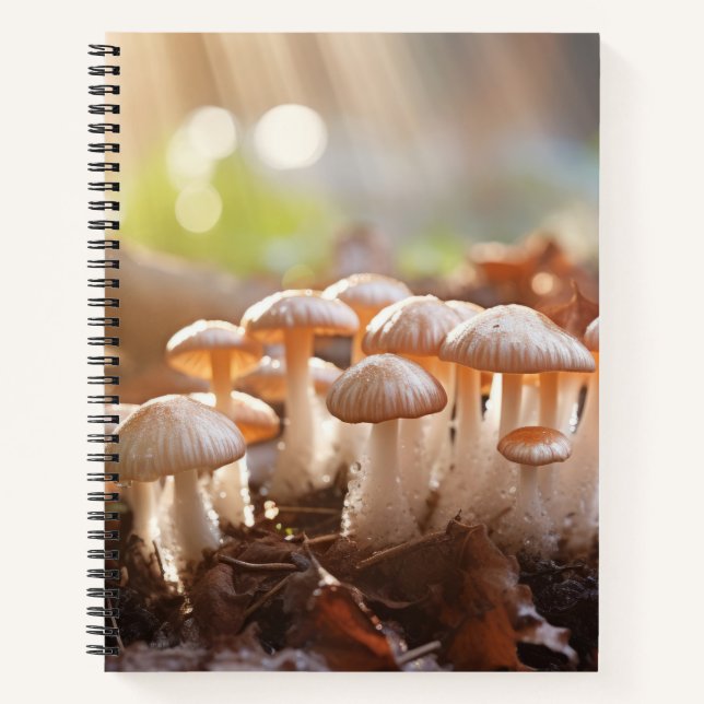 Mushroom Forest Nature Serene Tranquil  Notebook (Front)