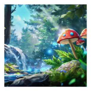 Mushroom Forest Poster