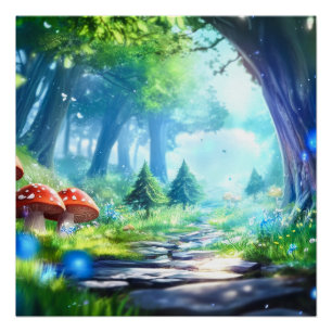 Mushroom Forest Poster
