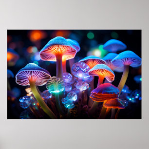 Mushroom Forest Serene Tranquil Peaceful Poster