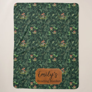Mushroom Forest Sherpa Fleece Blanket | Botanical 