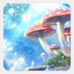 Mushroom Forest Square Sticker
