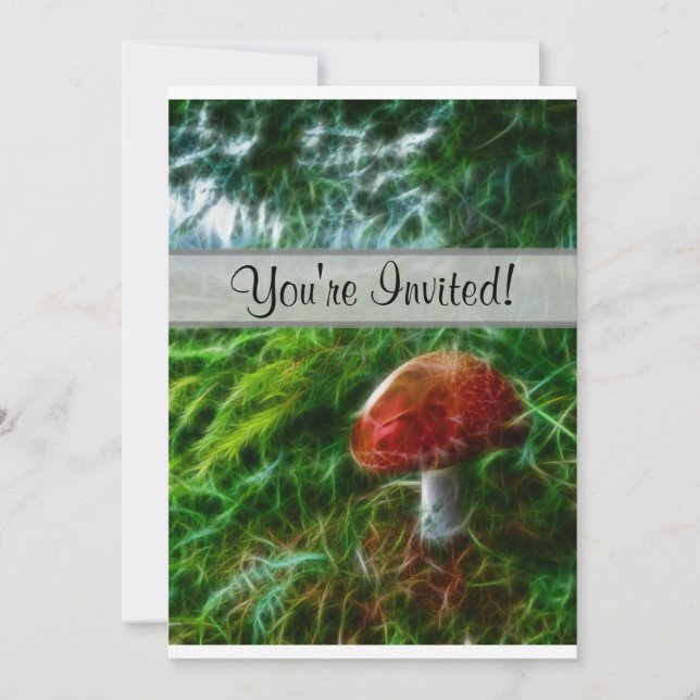 Mushroom Fractal Forest Invitation (Front)