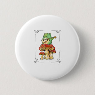 Mushroom Frog Goblincore Mycology Artistic Design 6 Cm Round Badge