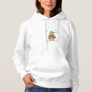 Mushroom Frog Goblincore Mycology Artistic Design Hoodie
