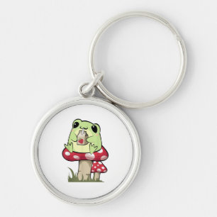 Mushroom Frog Goblincore Mycology Creative Style Key Ring
