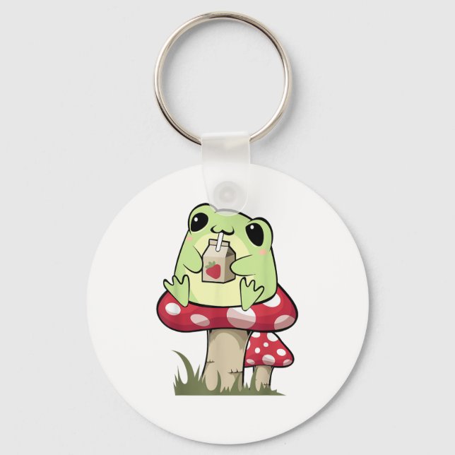 Mushroom Frog Goblincore Mycology Creative Style Key Ring (Front)