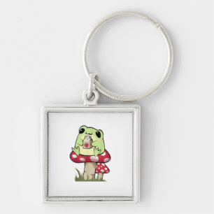 Mushroom Frog Goblincore Mycology Creative Style Key Ring