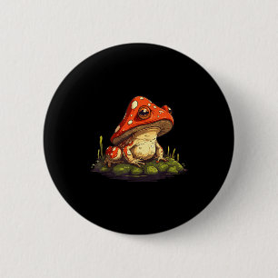 Mushroom Frog Toadstool Nature Aesthetic Cottageco 6 Cm Round Badge