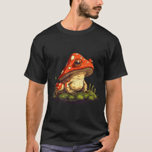 Mushroom Frog Toadstool Nature Aesthetic Cottageco T-Shirt